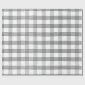 Graufarbenes Buffalo Kariertes Wrapping Paper Geschenkpapier (Flach)