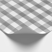 Graufarbenes Buffalo Kariertes Wrapping Paper Geschenkpapier (Ecke)