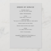 Graufarbenes Foto mit 2 Seiten Bestattung Programm (Rückseite)