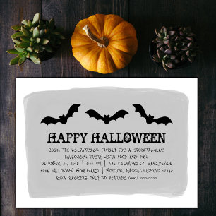 Graufarbenes Halloween-Party Einladung