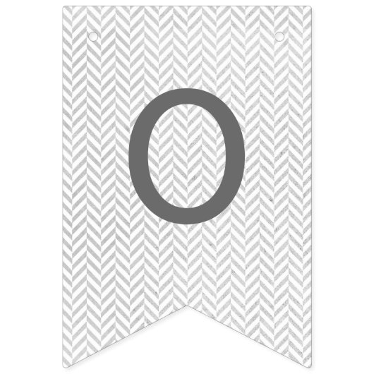 Graufarbenes Herringbone-Banner Wimpelkette (Zweite Fahne)