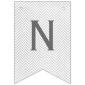 Graufarbenes Herringbone-Banner Wimpelkette (Dritte Fahne)