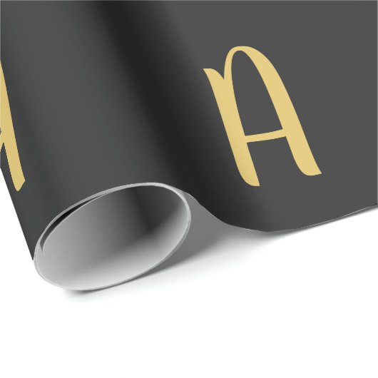 Graufarbige Monogramm Beruflich Geschenkpapier (Rolleneckpunkt)