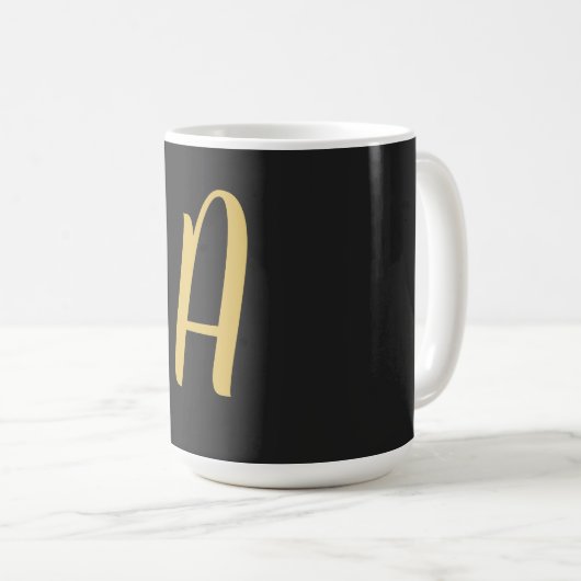 Graufarbige Monogramm Beruflich Kaffeetasse (VorderseiteRechts)