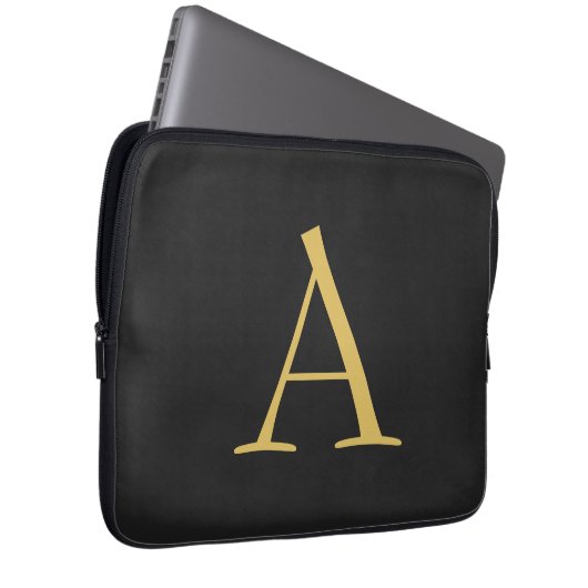 Graufarbige Monogramm Beruflich Laptopschutzhülle (Vorne Rechts)