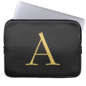 Graufarbige Monogramm Beruflich Laptopschutzhülle (Vorderseite)