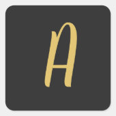 Graufarbige Monogramm Beruflich Quadratischer Aufkleber (Vorderseite)