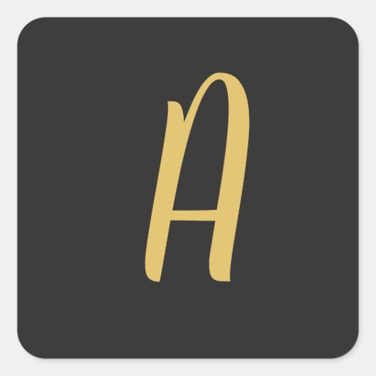 Graufarbige Monogramm Beruflich Quadratischer Aufkleber (Vorderseite)