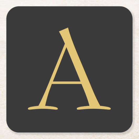 Graufarbige Monogramm Beruflich Rechteckiger Pappuntersetzer (Vorderseite)