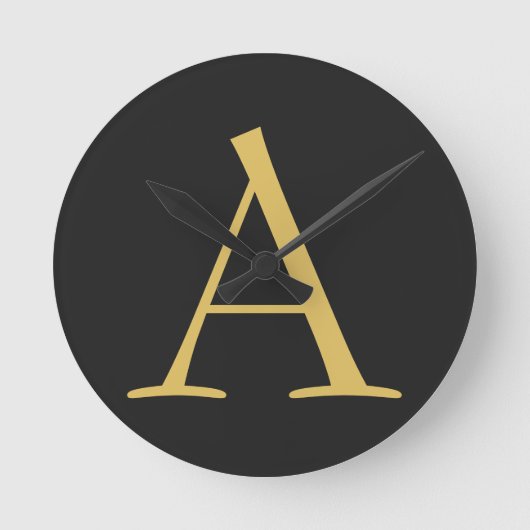 Graufarbige Monogramm Beruflich Runde Wanduhr (Vorderseite)