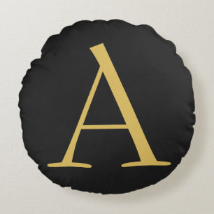 Graufarbige Monogramm Beruflich Rundes Kissen