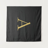 Graufarbige Monogramm Beruflich Wandteppich (Vorderseite (Horizontal))