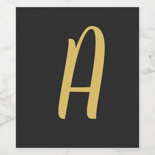 Graufarbige Monogramm Beruflich Weinetikett (Einzelnes Label)