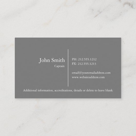 Graufischkarte Visitenkarte (Rückseite)