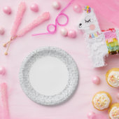 Graufliesen-Muster Pappteller (Party)