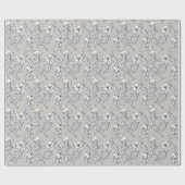 Grauflora Linearfarbe Geschenkpapier (Flach)