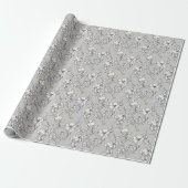 Grauflora Linearfarbe Geschenkpapier (Ungerollt)