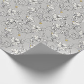 Grauflora Linearfarbe Geschenkpapier (Ecke)
