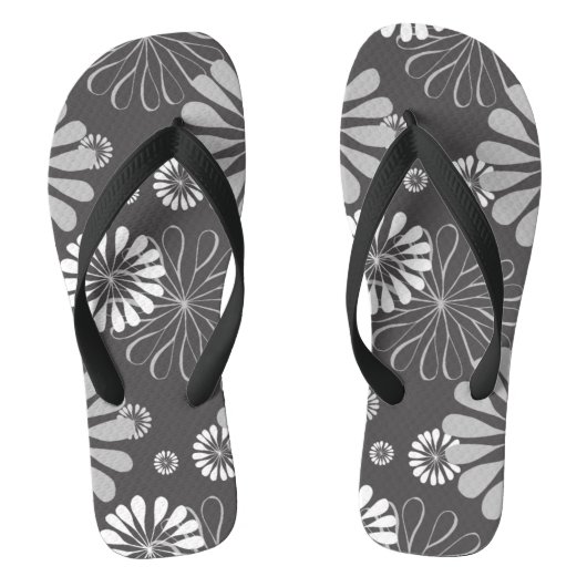 Grauflorale Flip Flops Badesandalen (Fußbett)