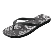 Grauflorale Flip Flops Badesandalen (Schrägansicht)