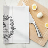 Graufranzösisch inspiriert Laurel Wreath Queen Bee Geschirrtuch (Viertel Falte)