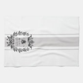 Graufranzösisch inspiriert Laurel Wreath Queen Bee Geschirrtuch (Horizontal)