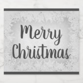 Graufrost Frost Frohe Weihnachten Schaumweinetikett (Einzelnes Label)