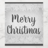 Graufrost Frost Frohe Weihnachten Weinetikett (Einzelnes Label)