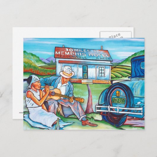 Graugalerie: 15 km bis zu den Memphis Postkarte (Vorne/Hinten)