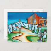 Graugalerie: Waschtag Postkarte (Vorne/Hinten)