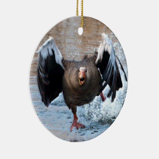 Graugans auf der Chase Keramik Ornament (Rechts)