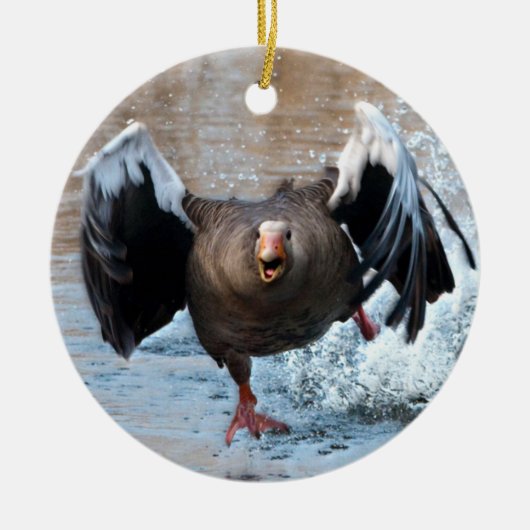 Graugans auf der Chase Keramik Ornament (Vorne)