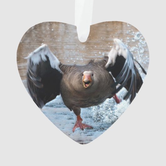 Graugans-Gans auf der Verfolgung Ornament (Rückseite)