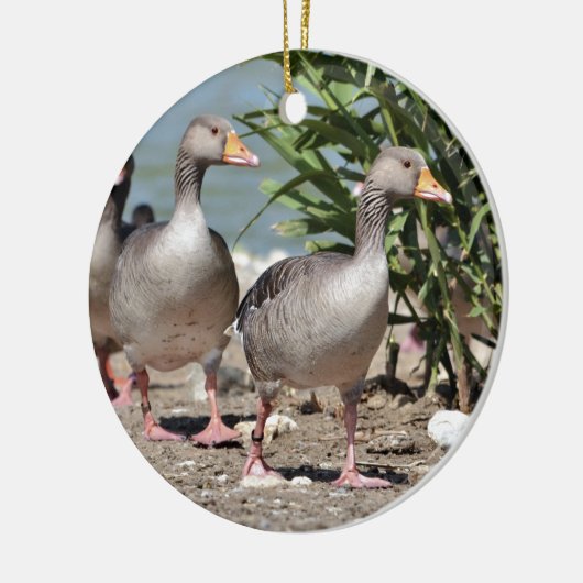 Graugänsewandergruppe Keramikornament (Links)