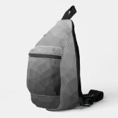 Graugefälle geometrisches Maschenmuster Crossbody Bag (Rechte Ecke)