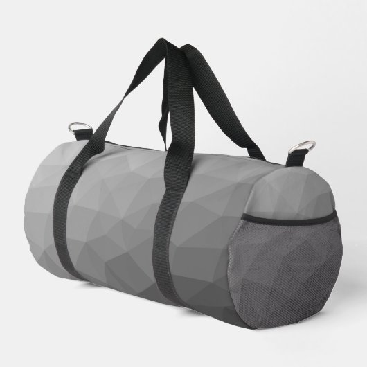 Graugefälle geometrisches Maschenmuster Duffle Bag (Rechte Ecke)
