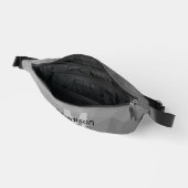 Graugefälle geometrisches Maschenmuster Monogramm Bauchtasche (Offen)