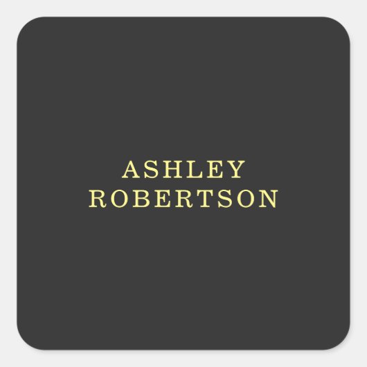 Graugelb Beruflich stylish Minimalistisch Quadratischer Aufkleber (Vorderseite)