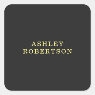 Graugelb Beruflich stylish Minimalistisch Quadratischer Aufkleber