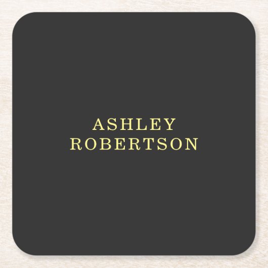 Graugelb Beruflich stylish Minimalistisch Rechteckiger Pappuntersetzer (Vorderseite)