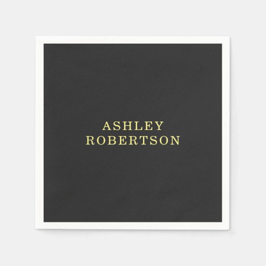 Graugelb Beruflich stylish Minimalistisch Serviette (Vorderseite)