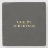 Graugelb Beruflich stylish Minimalistisch Steinuntersetzer (Vorderseite)