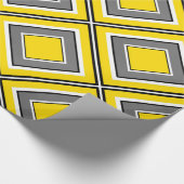 Graugelb Diamond Geometric Geschenkpapier (Ecke)