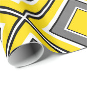 Graugelb Diamond Geometric Geschenkpapier (Rolleneckpunkt)