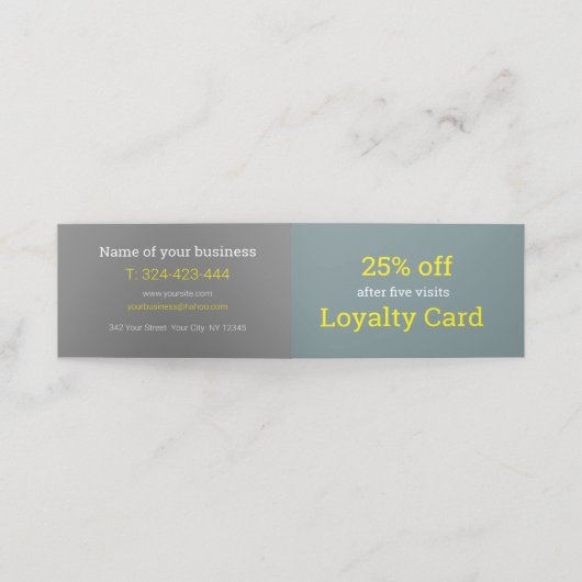 Graugelb-minimalistisch Treuekarte (Außenseite Aufgefaltet)