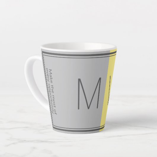 Graugelb | Modern | MOTIVIEREND | MONOGRAMM Milchtasse (Linke Ecke)