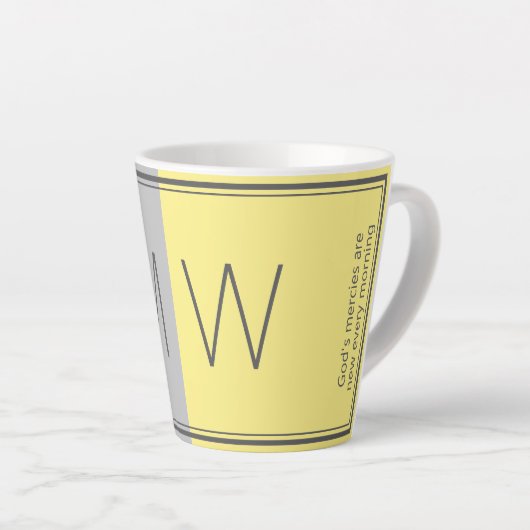 Graugelb | Modern | MOTIVIEREND | MONOGRAMM Milchtasse (Rechte Ecke)