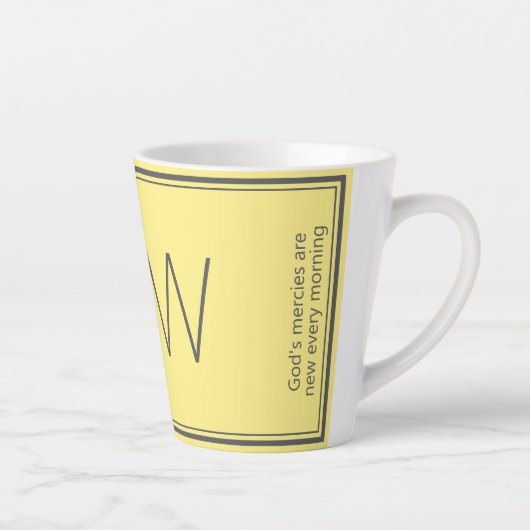 Graugelb | Modern | MOTIVIEREND | MONOGRAMM Milchtasse (Rechts)