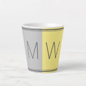 Graugelb | Modern | MOTIVIEREND | MONOGRAMM Milchtasse (Vorderseite)