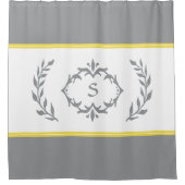 Graugelb Moderner Mit Monogramm anfänglicher Chic  Duschvorhang (Vorderseite)